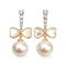 Approx. 10.0 - 10.5 mm, Edison Pearl, Four Stones CZ Row Bow Dangle Pearl