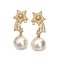 Approx. 10.5 - 11.0 mm, Edison Pearl, Twinkle Star Dangle Pearl Stud Earrings