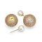 Approx. 6.5 mm, Akoya Pearl, Pearl Stud Earrings with Ball CZ Paved Earring Backs