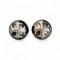 Approx. 7.5 mm, Tahitian Pearl, Pearl X Plate Stud Earrings