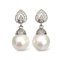 Approx. 10.5 mm, Edison Pearl, Flame CZ Dangle Pearl Stud Earrings