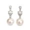 Approx. 10.5 mm, Edison Pearl, Mix Shape CZ Dangle Pearl Earrings