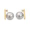 9.2 mm and 9.4 mm, White South Sea Pearl, Seesaw Diamond & Pearl Stud Earrings