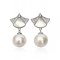 Approx. 11.0 mm, Edison Pearl, Kite Mother of Pearl (MOP)& CZ Paved Dangle Pearl Stud Earrings
