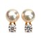 8.8 mm and 8.8 mm, Moonlight Lot, Akoya Pearl, Dot Diamond Below Pearl Stud Earring