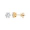 9K Gold, Laboratory Grown Diamond, Six Prongs Crown Solitaire Diamond Stud Earrings