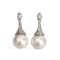 Approx. 10.5 mm, Edison Pearl, Cone CZ Paved Cap Pearl Stud Earrings