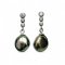 Approx. 8.0 - 8.5 mm, Keshi Tahitian Pearl, Three Stones Dangle Pearl Stud Earrings