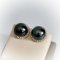 10.8 mm and 10.9 mm, Tahitian Pearl, Pearl Stud with Lab Grown Diamond Halo Jacket
