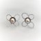 9.5 mm and 9.7 mm, Tahitian Pearl, Bow Diamond Paved Pearl Stud Earrings