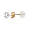 (IGI) 18K Gold, Laboratory Grown Diamond, Six Prongs Round Brilliant Diamond Stud Earrings