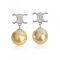 Approx. 9.0 - 10.0 mm, Gold South Sea Pearl, Dangle Pearl Stud Earrings