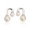 Approx. 4.0 mm and 5.0 mm, Freshwater Pearl, U Lantern Pearl Stud Earrings