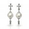 Approx. 11.0 -11.5 mm, Edison Pearl, Cross Heavy Metal Rock Star Pearl Stud Earrings