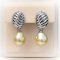 Approx. 10.5 mm, Gold South Sea Pearl, Cream O Dangle Pearl Stud Earrings