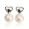 Approx. 9.5 - 10.0 mm, Edison Pearl, Heart Pearl Stud Earrings