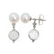 Approx. 9.8 - 10.0 mm, Edison Pearl, Stud Earrings with Mother of Pearl (MOP) Bee Jacket