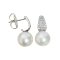 Approx. 9.9 - 10.0 mm, Edison Pearl, Sail CZ Paved Pearl Stud Earrings