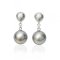 Approx. 10.0 mm, Tahitian Pearl, Pear Silver Dome Dangle Pearl Stud Earrings
