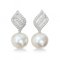 Approx. 10.0 mm, Edison Pearl, Flame Pearl Stud Earrings