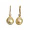 Approx. 10.0 - 10.8 mm, Gold South Sea Pearl, Fish Hooks CZ Dot Pearl Earrings