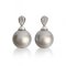 Approx. 10.0 mm, Tahitian Pearl, Pear Shape CZ Pearl Stud Earrings