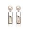 Approx. 6.8 - 6.9 mm, Akoya Pearl, Stud Pearl Earrings Dangle MOP Bar