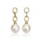10.7 mm and 10.8 mm, Edison Pearl, Link Chain Dangle Pearl Stud Earrings