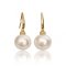 Approx. 11.0 mm, Edison Pearl, Fish Hook CZ Paved Cap Pearl Earrings