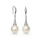 Approx. 10.0 - 11.0 mm, Edison Pearl, Fish Hooks CZ Paved Cone Pearl Earrings
