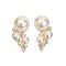 Approx. 3.0 mm - 6.0 mm, Akoya Pearl, Cluster Diamond Pearl Grapes Design Stud Earrings
