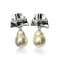 Approx. 9.5 mm, Gold South Sea Pearl, Free Form Plate Dangle Pearl Stud Earrings