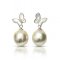 Approx. 9.0 mm, Gold South Sea Pearl, Butterfly Mother of Pearl (MOP) Dangle Pearl Stud Earrings