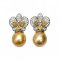 11.7 mm and 11.8 mm, Gold South Sea Pearl, Cattleya Pearl Stud Earrings