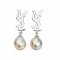 Approx. 10.0 mm, Gold South Sea Pearl, VSL Dangle Pearl Stud Earrings