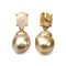 Approx. 9.0 - 9.5 mm, Brown Sugar Lot, Gold South Sea Pearl, White Opal Stud Earrings with Dangle Pearl