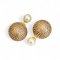 Approx. 7.0 mm, Moonlight Lot, Akoya Pearl, Pearl Front Disco Ball Back Double Stud Earrings