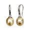 Approx. 9.0 - 9.5 mm, Gold South Sea Pearl, Fish Hooks Dangle Pearl Earrings