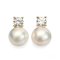 Approx. 10.0 mm, Edison Pearl, CZ Dot Pearl Stud Earrings