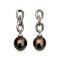Approx. 9.6 - 9.7 mm, Tahitian Pearl, Link Chain Dangle Pearl Stud Earrings