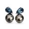 Approx. 10.0 mm, Tahitian Pearl, London Blue Topaz Drop Shape Pearl Stud Earrings
