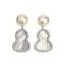 Approx. 7.1 - 7.2 mm, Moonlight Lot, Akoya Pearl, Gourd MOP Halo CZ Pearl Stud Earrings
