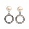 Approx. 6.4 mm, Moonlight Lot, Akoya Pearl, Pearl Stud Earrings Dangle Donut MOP & CZ
