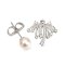 Approx. 6.0 - 6.5 mm, Moonlight Lot, Akoya Pearl, Pearl Stud Earrings with CZ Icicle Jacket