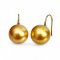 12.6 mm and 12.8 mm, Gold South Sea Pearl, Fish Hooks Pearl Earrings