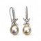 9.2 mm and 9.4 mm, Brown Sugar Lot, Gold South Sea Pearl, West Indian Jasmine Dangle Pearl Fish Hooks Earrings