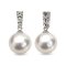 Approx. 12.0 mm, White South Sea Pearl, Three Stones Diamond Dangle Pearl Pendant