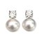 12.7 mm and 12.8 mm, White South Sea Pearl, Moissanite Dot Pearl Stud Earrings