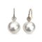 12.1 mm and 12.0 mm, White South Sea Pearl, Fish Hooks Pearl Jacket Diamond Paved Earrings