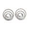 9.0 - 9.2 mm, White South Sea Pearl, The Moon Diamond Paved Pearl Stud Earrings